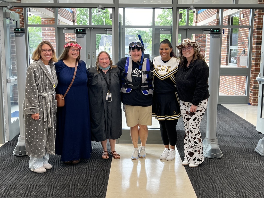 Staff members dressed for the wrong occasion.
