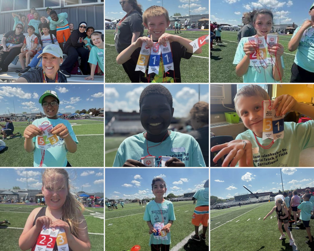 Pictures of students with ribbons from Special Olympics