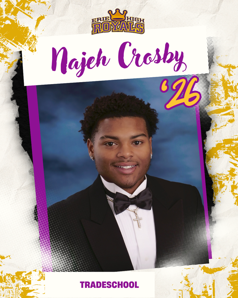 Erie High Senior photo of Najeh Crosby.