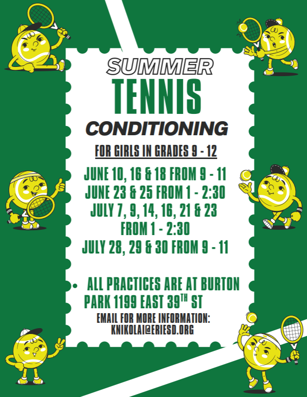 Summer Tennis Conditioning flyer. 