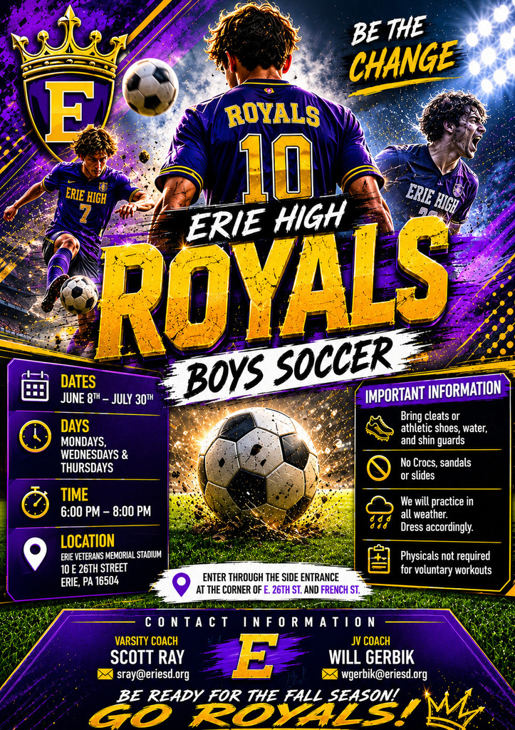 Royals Boys Soccer Flyer. 