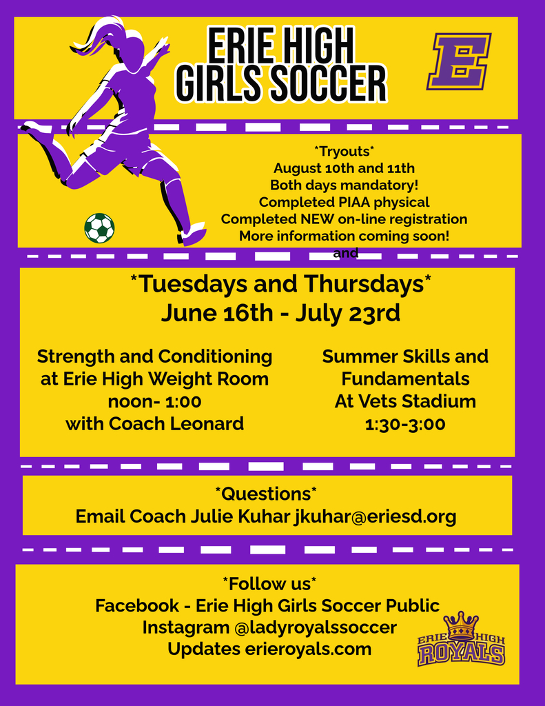 Erie Girls Soccer Flyer.