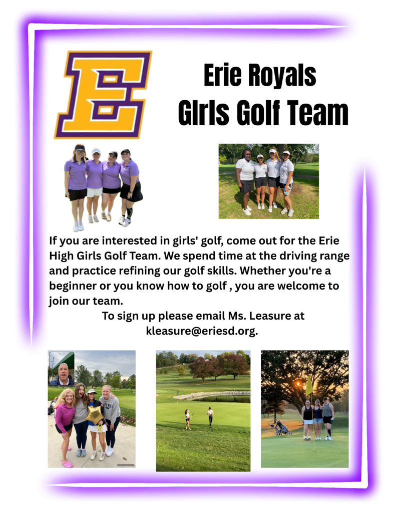 Erie Royals Golf Team Flyer. 