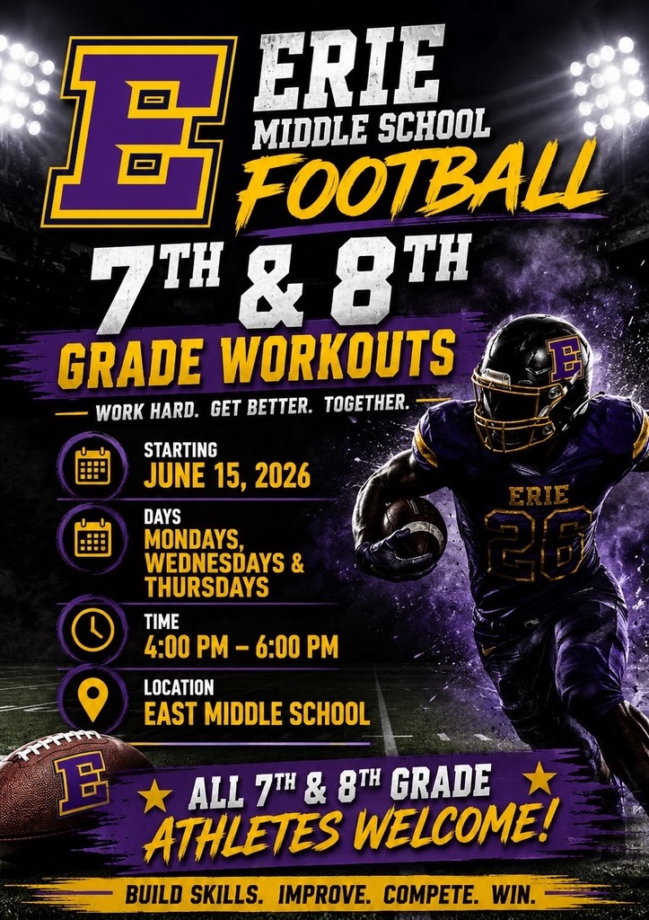 Erie Middle School Football 7th & 8th Grade Workouts 
