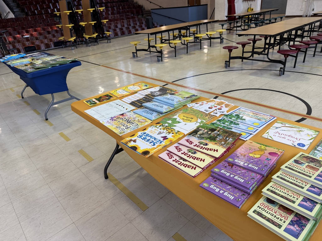 Books on a table