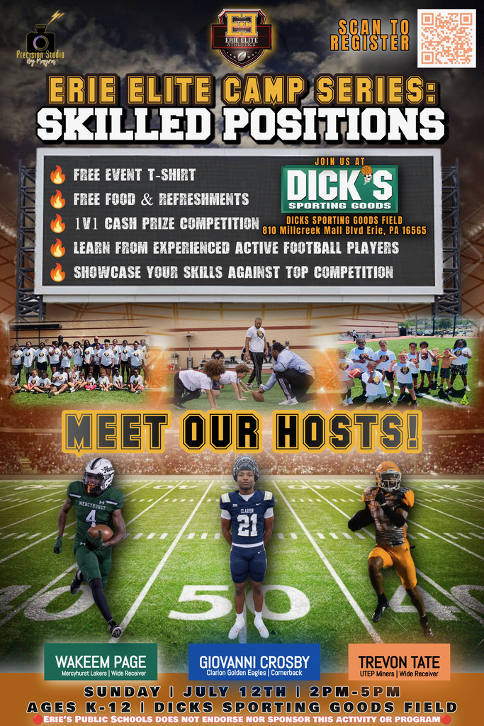 Erie Elite Camp Series Flyer. 