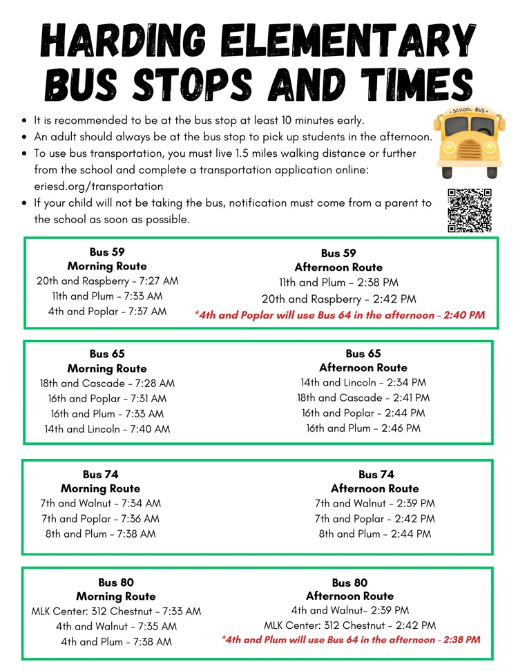 bus routes & times