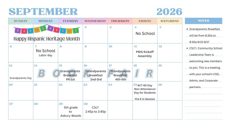 September event calendar