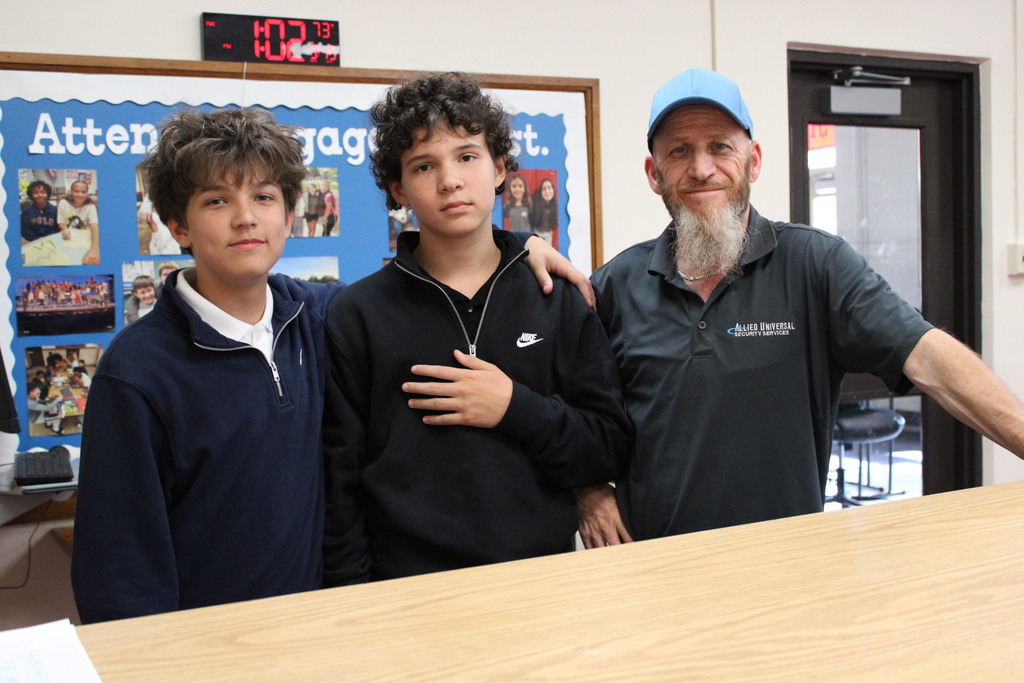 students with an adult staff member