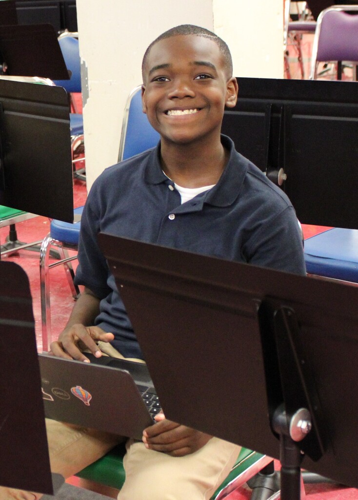 male student in music
