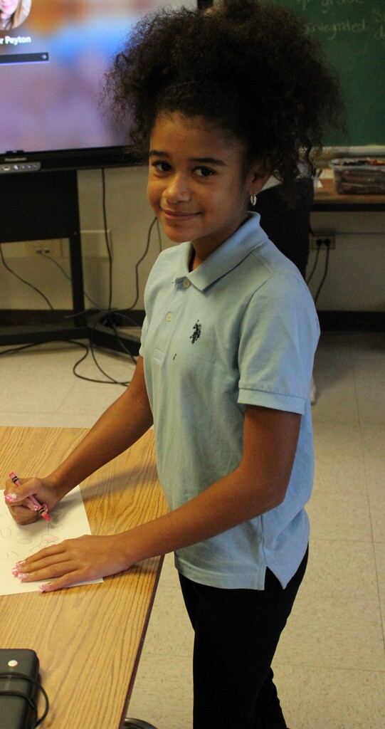 female student in art