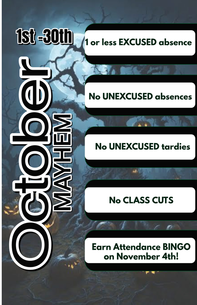 October Bingo Attendance Incentive Requirements