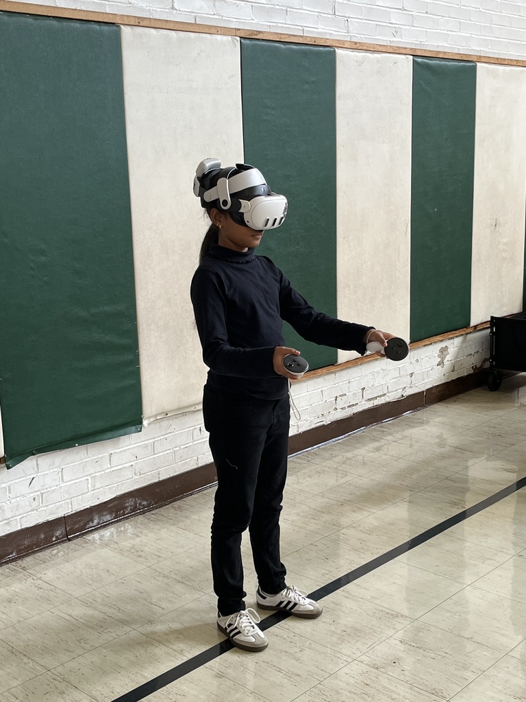 Student using a virtual reality headset