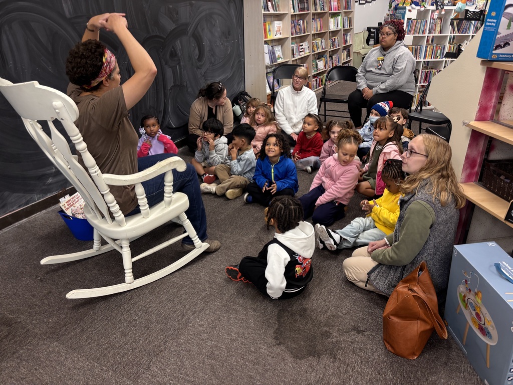Students listening to a story