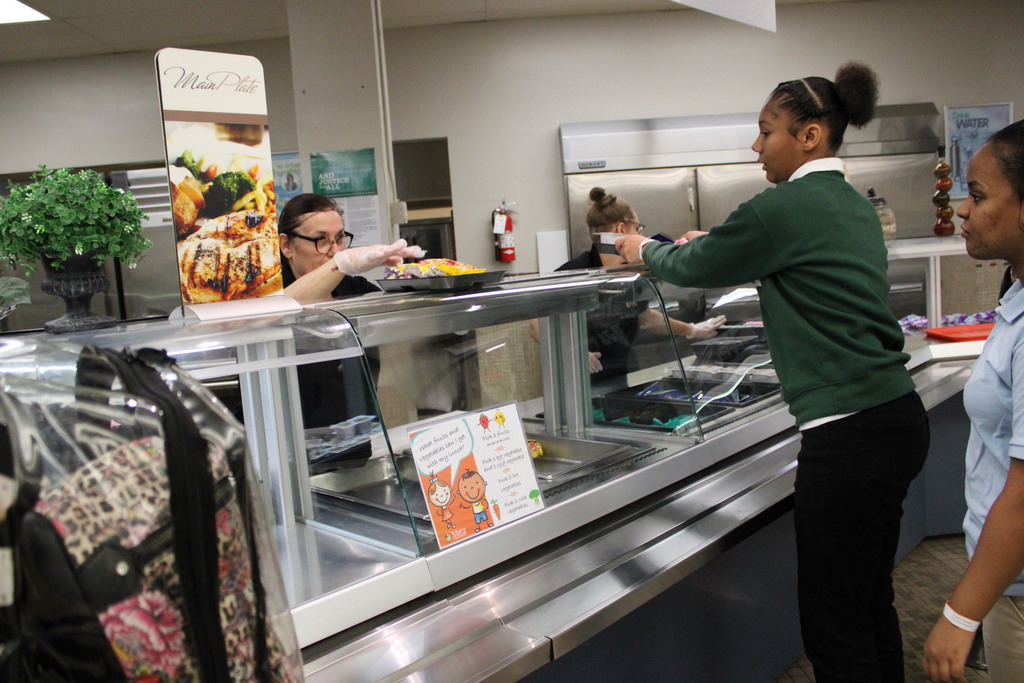 Student getting breakfast