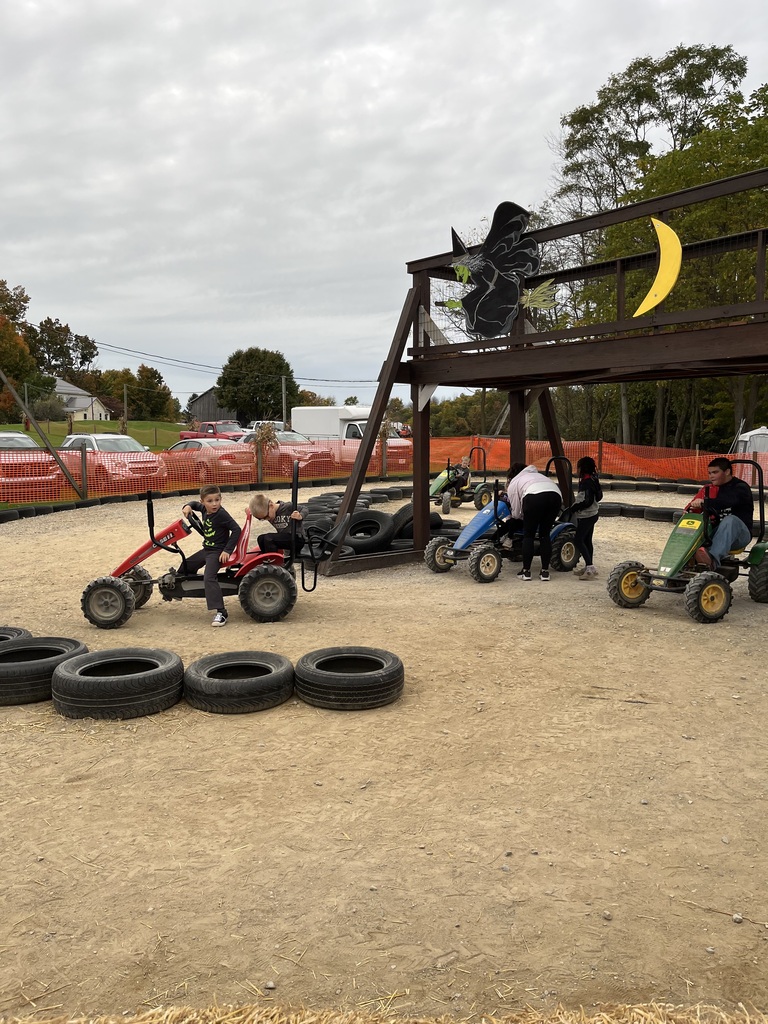 Riding the pedal tractors