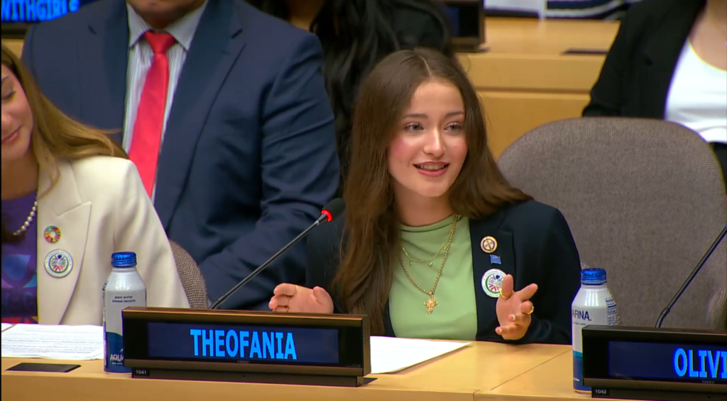 Theofania Nacopoulos participating in the 2026 UN Day of the Girl