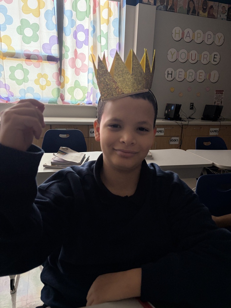 Student wearing a crown