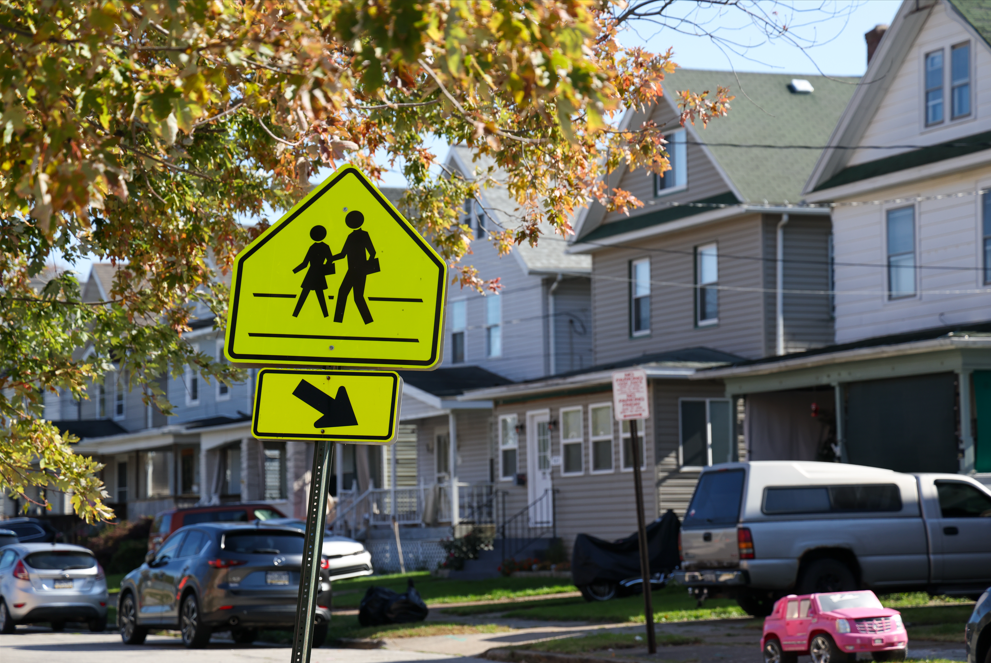 Safer Walking Route Sign.