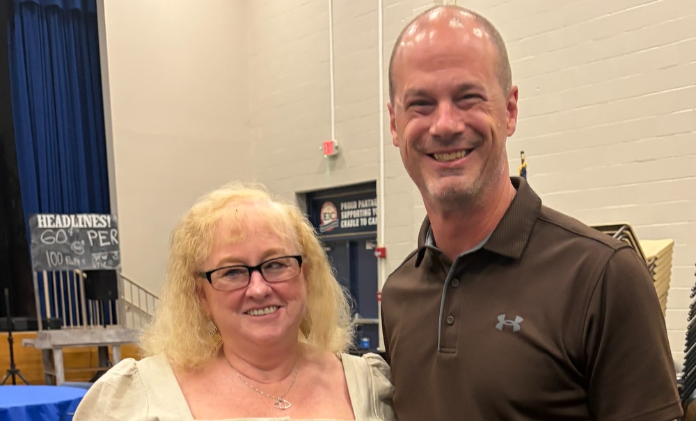 Mr. Molley with retirees.