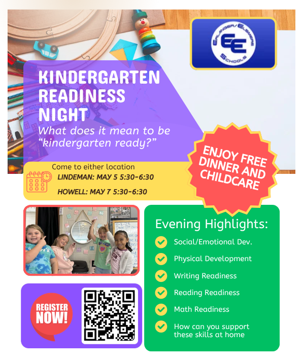 Kindergarten Readiness Night flyer in English. 