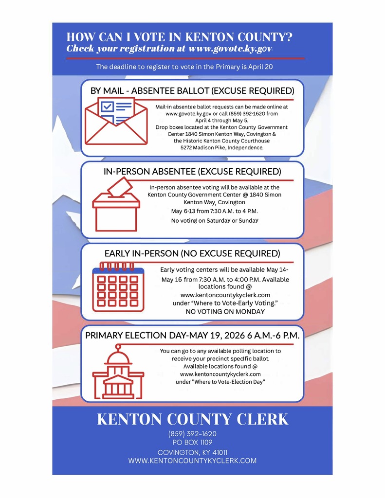 How to vote in Kenton County graphic.