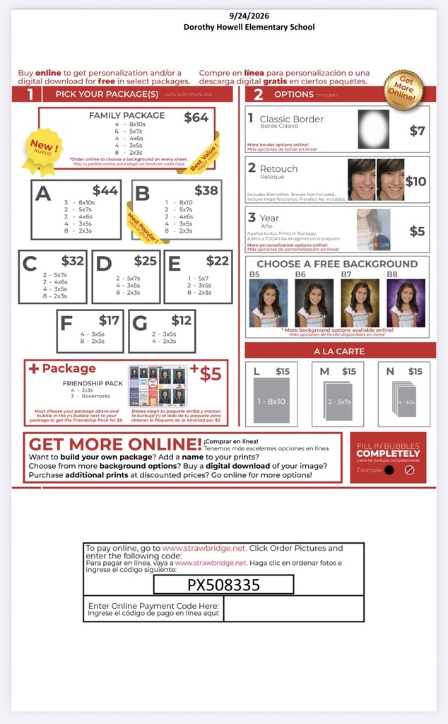 Picture Day packages available