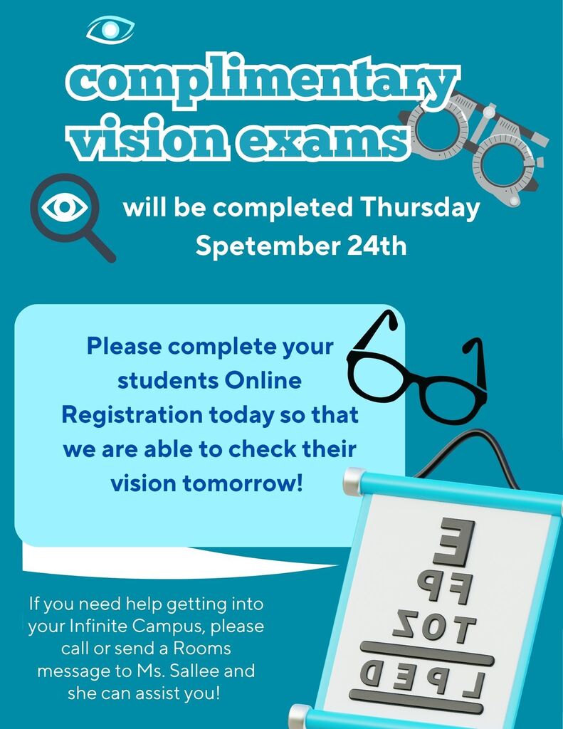 Vision exams tomorrow!