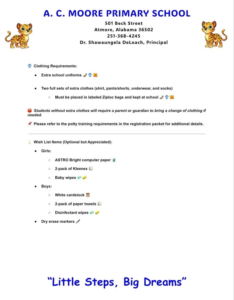 School Supply list