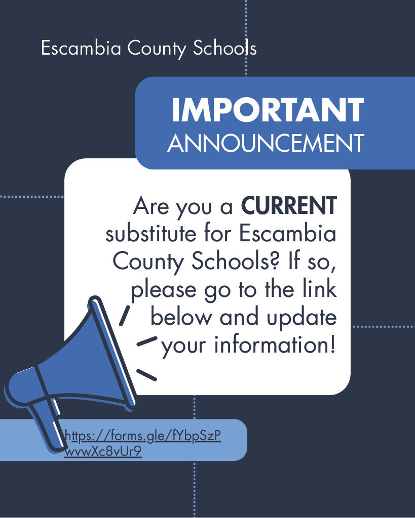Please click link above to update current Substitute Information.
