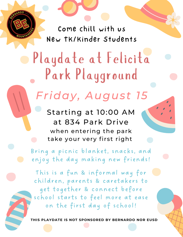 Flyer TK/K Playdate at Felicita Park