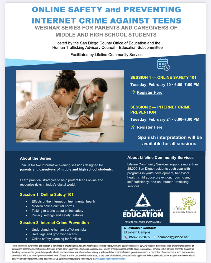 Online Safety and Preventing Internet Crime Against Teens Flyer