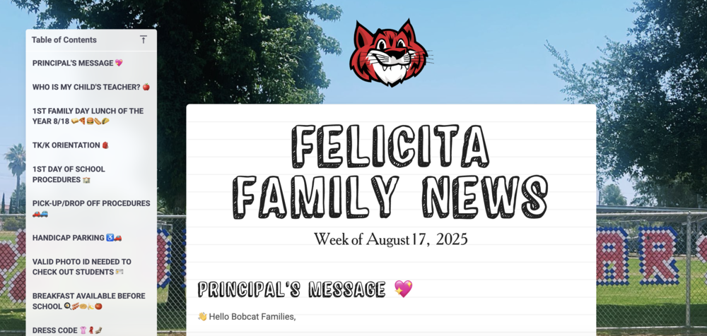 Front Page of Family News