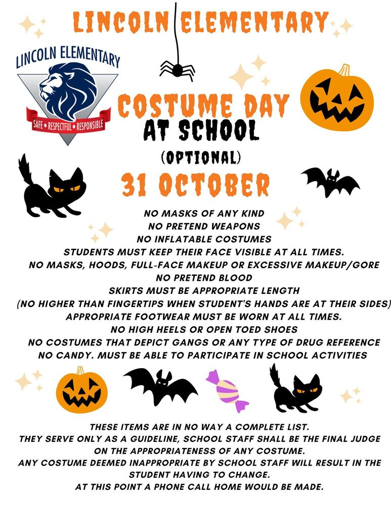 Costume Day guidelines