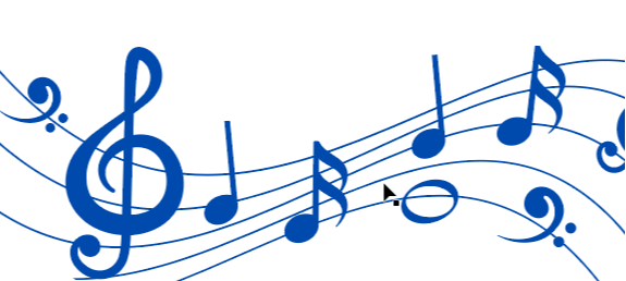 A musical stave and musical notes.