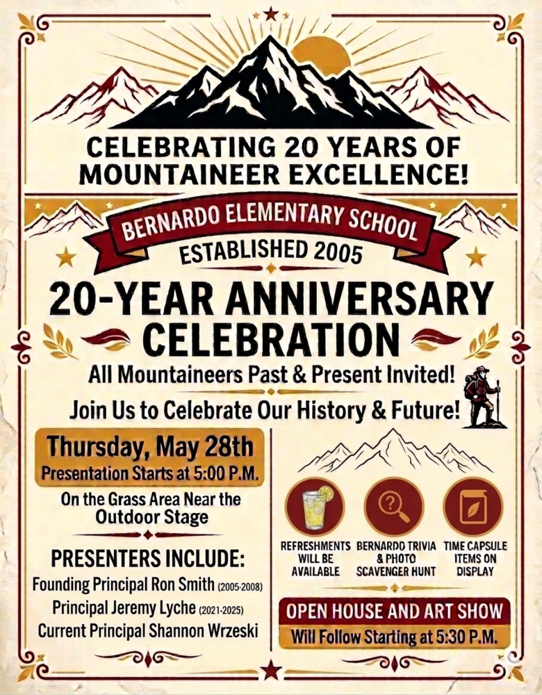 Flyer Celebrating 20 Years of Mountaineer Excellence!
