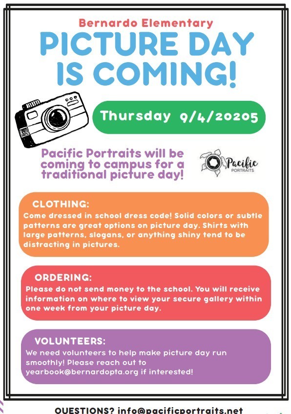 Flyer Picture Day is coming on 9/04/25