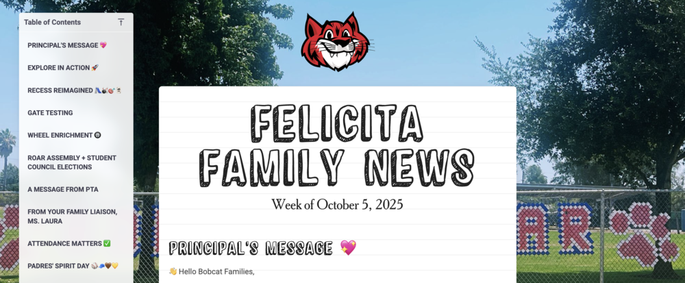 Front Page of Family News