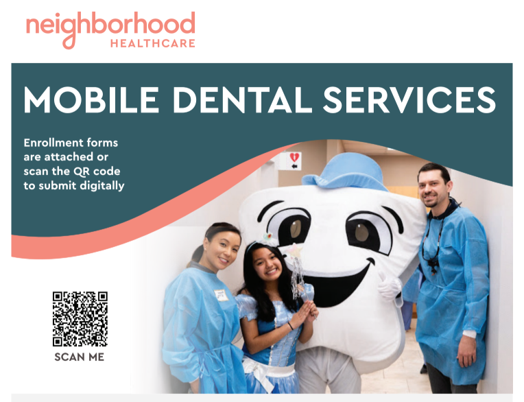 Flyer for Neighborhood Healthcare Mobile Dental Services
