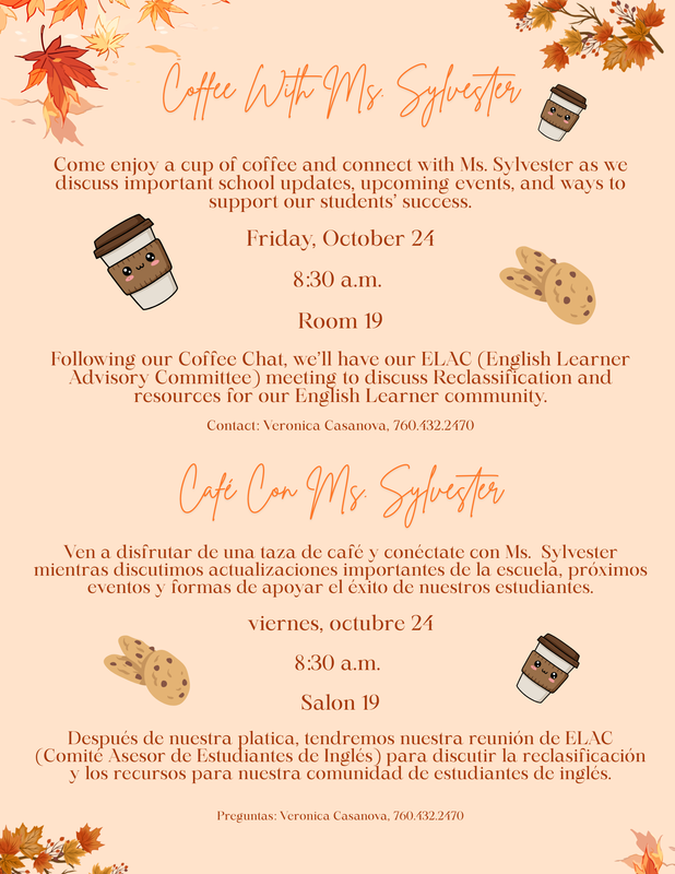 Coffee with Ms Sylvester flyer