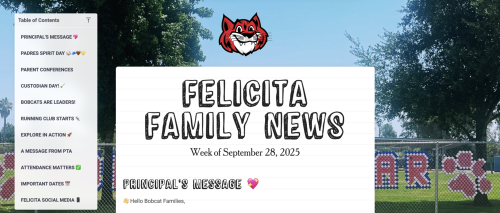 Front Page of Family News