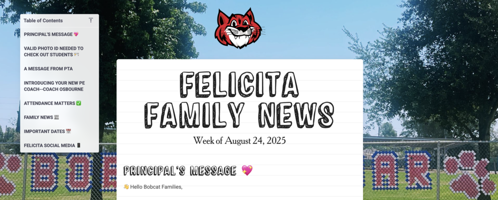 Front Page of Family News