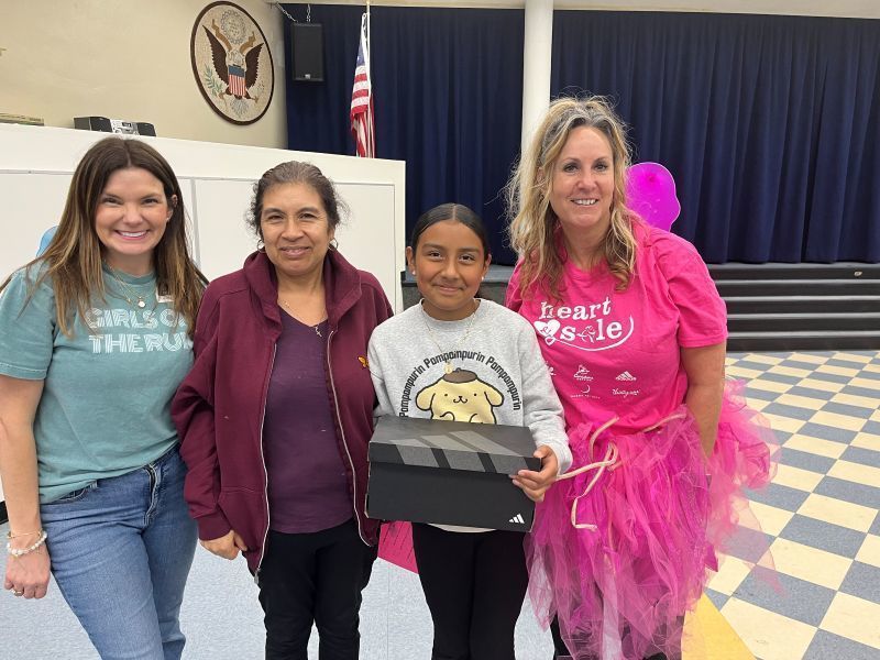 EUSD Girls on the Run participants pose for a photo.