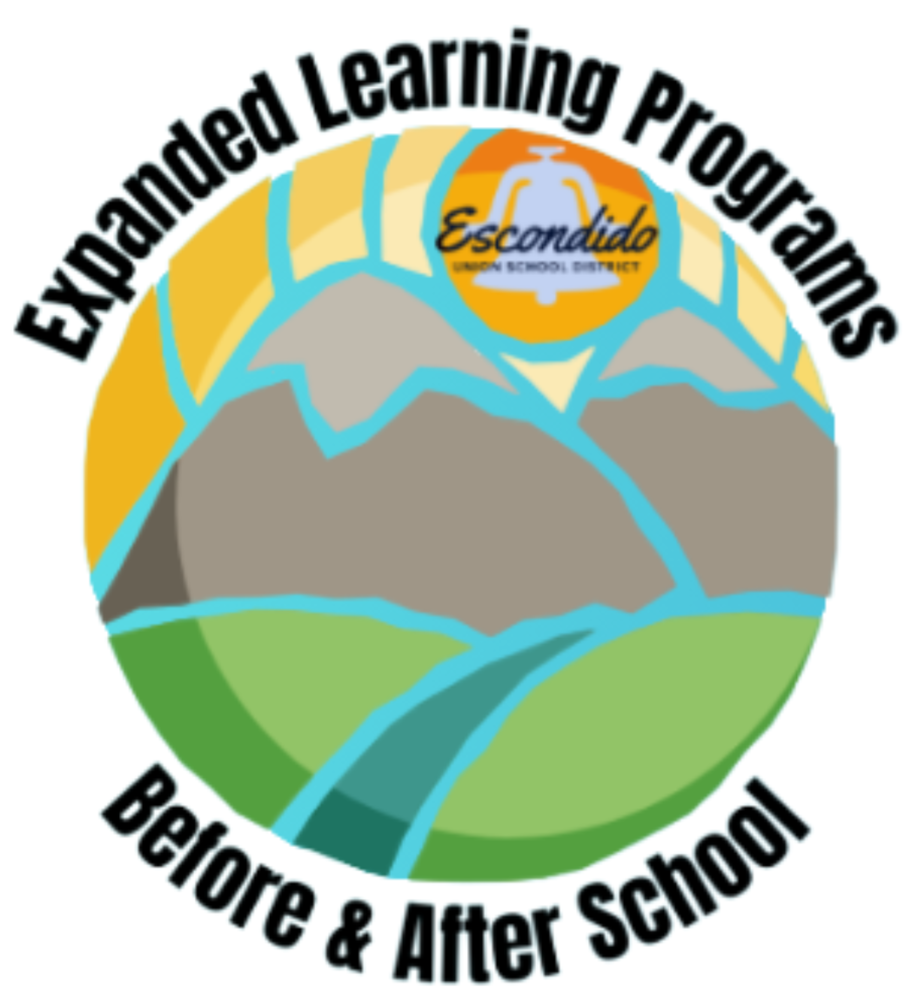 Circular logo with mountains, fields, and sunrays, reading "Expanded Learning Programs, Before & After School.