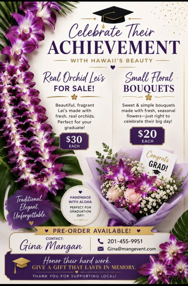 8th Grade Graduation Leis and Bouquets flyer