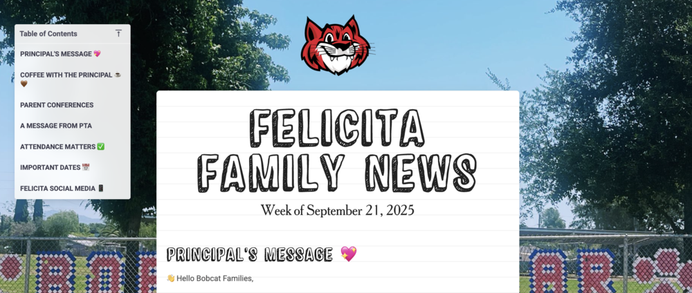 Front Page of Family News