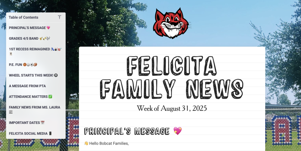 Front Page of Family News