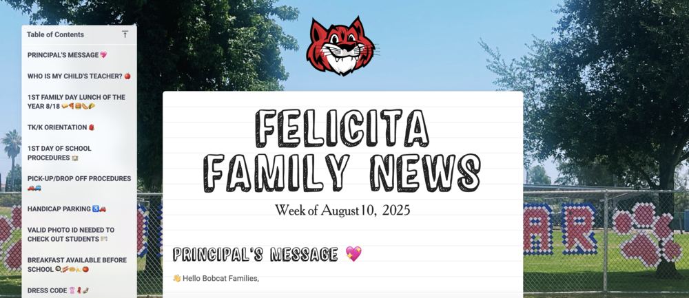 Front Page of Family News