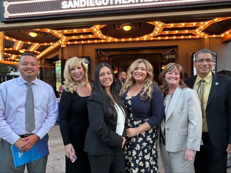 EUSD staff and family members celebrate Aidee Rojas, who was honored as an outstanding educatior at the San Diego County Biliteracy Symposium.