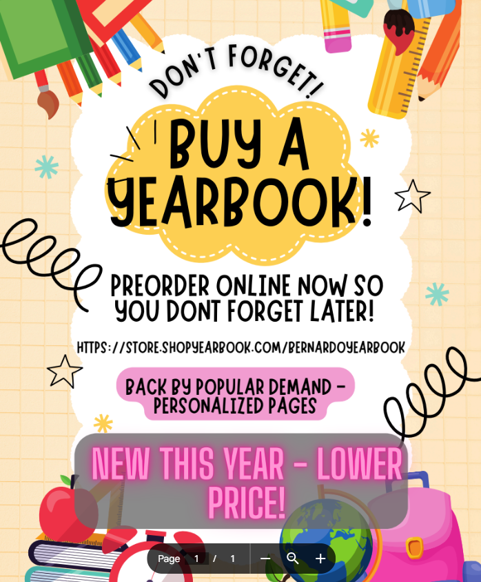 Flyer Don't forget to Pre-order a Yearbook!